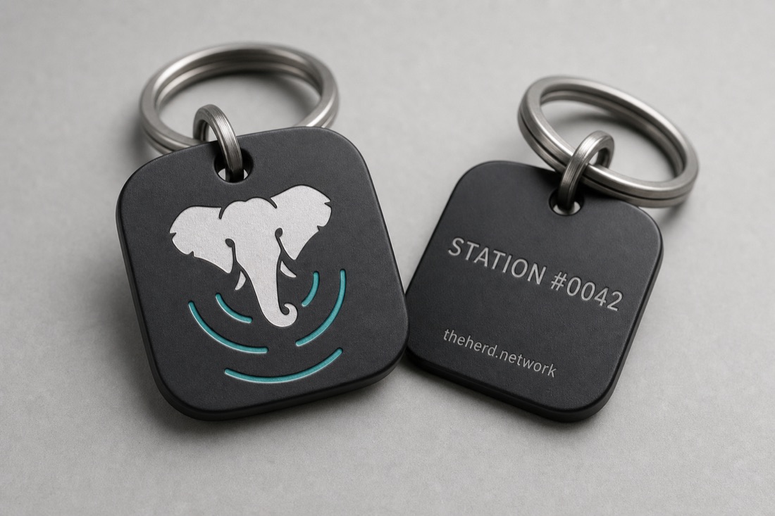 HERD keychain with engraved station number
