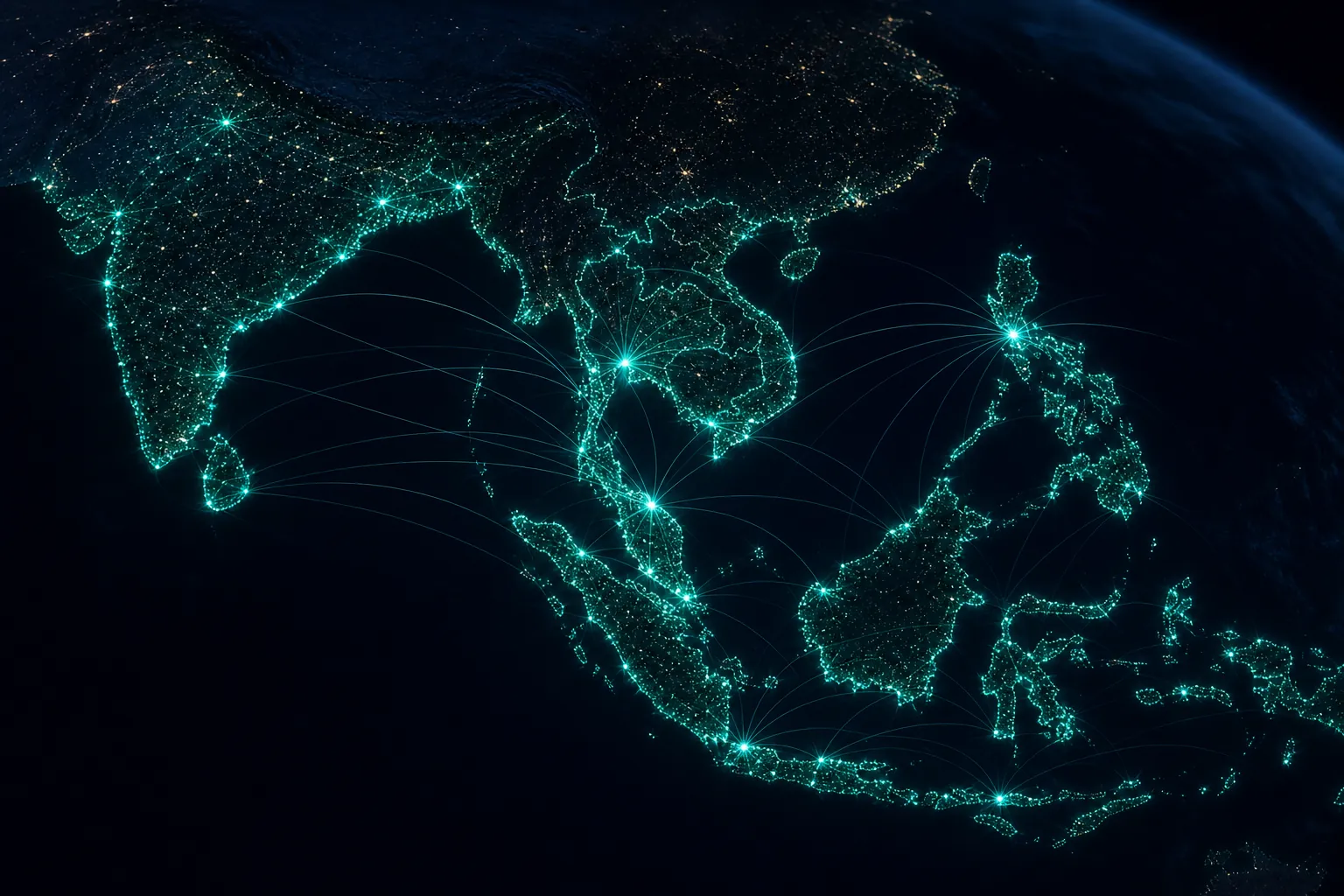 The HERD sensor network along the coastlines of Asia