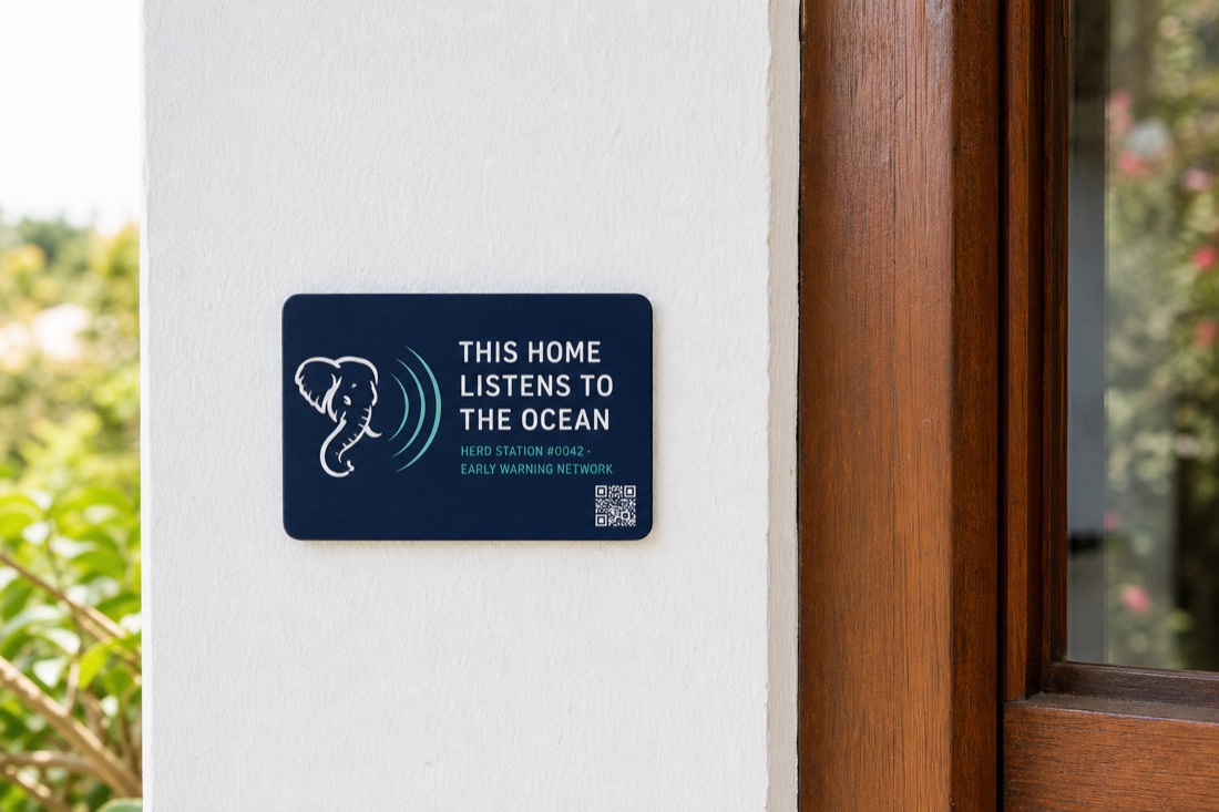 HERD home door plaque — This home listens to the ocean