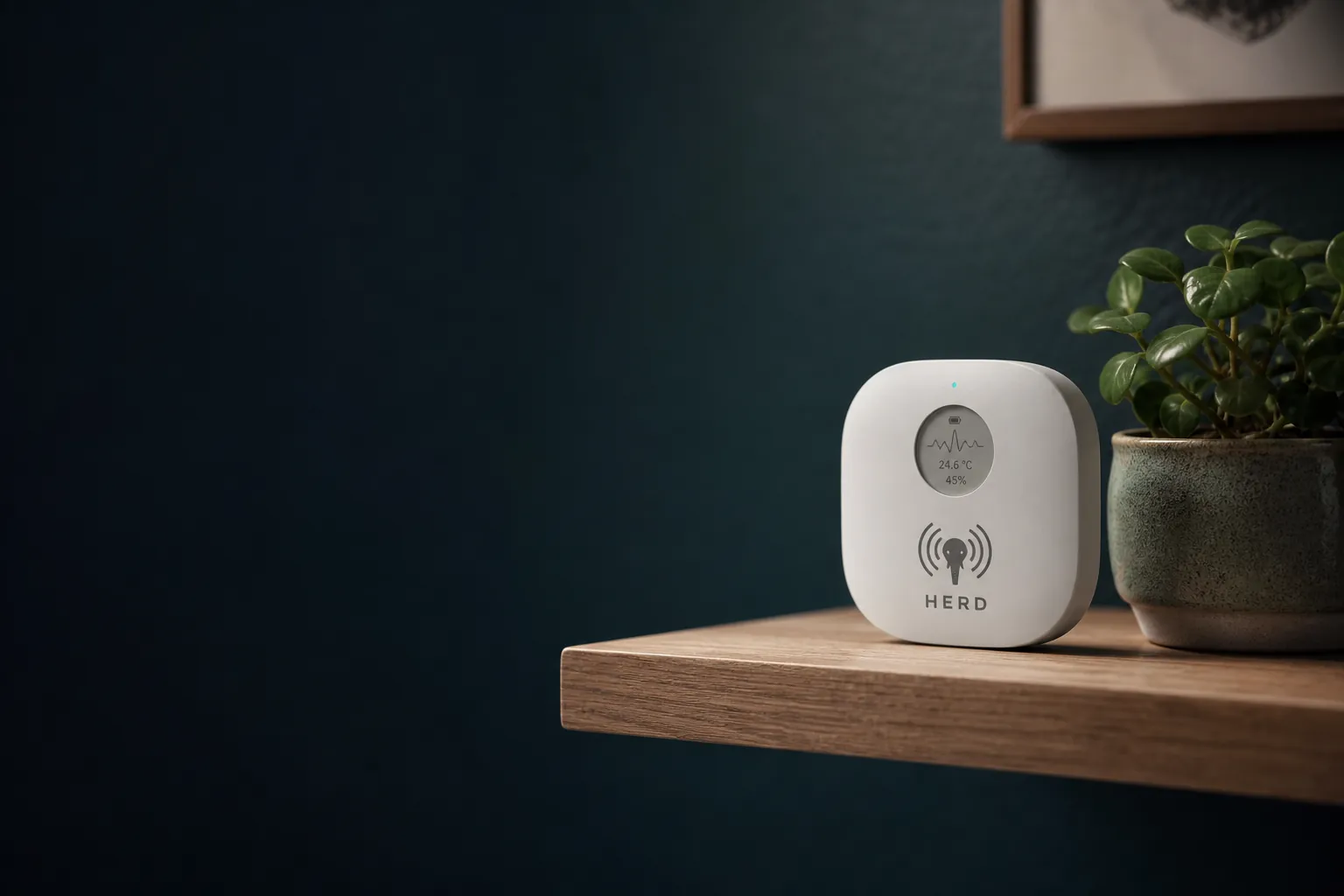 The HERD One sensor — a scientific instrument in a smart-home gadget's body