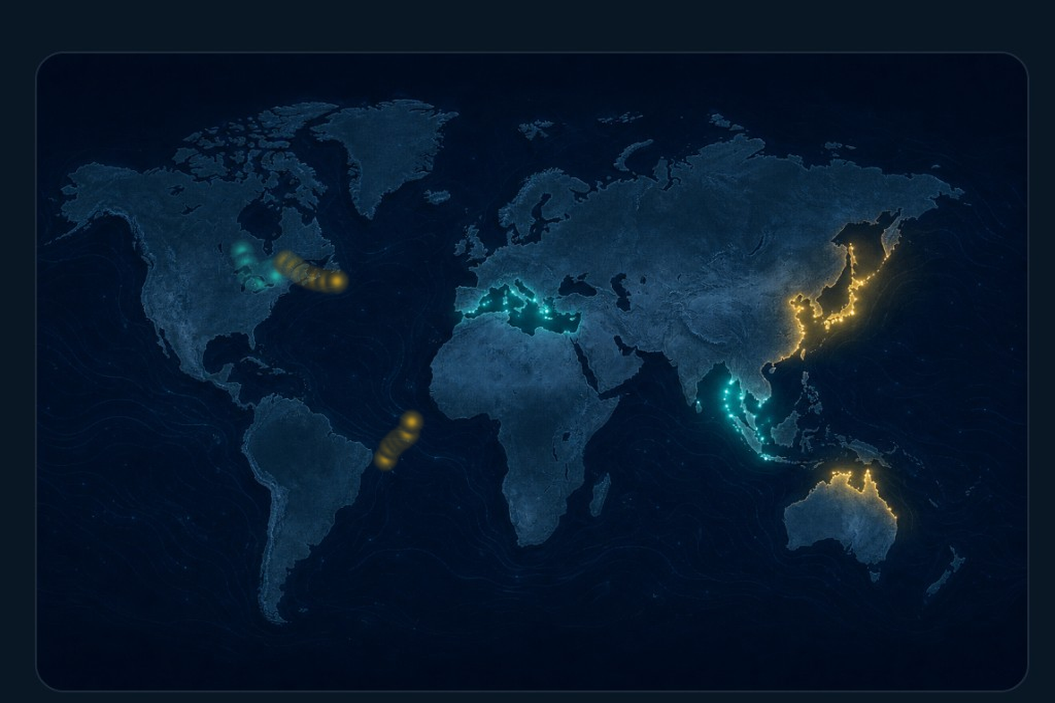Map of risky coasts worldwide
